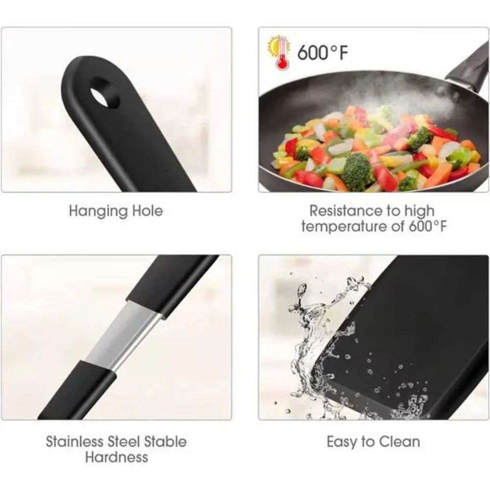 Mini Serving Spatula 2pcs set, Silicone Serve Turner Heat-Resistant Cookie